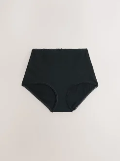 Noir - 7 Slips Lot en coton côtelé
