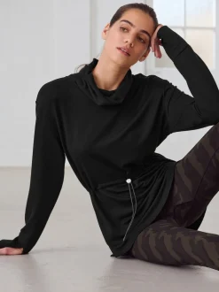 Noir - Active Col bénitier Sweat Top