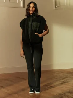 Noir - Active Wrap Waist Flared Leggings