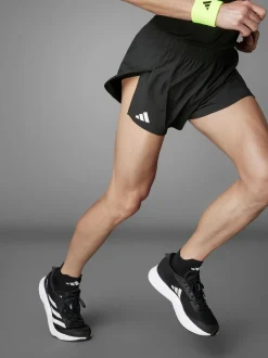 Noir - Adidas Adizero Essentials Running Split Shorts