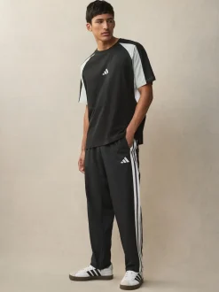 Noir - adidas Essentiel 3-Rayure Joggers Stanford à ourlet ouvert