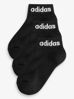 Noir - adidas Linear Chaussettes rembourré à la cheville 3 Lot