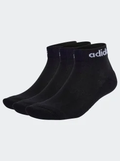 Noir - adidas Linear Chaussettes rembourré à la cheville 3 Lot