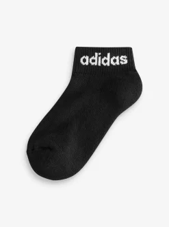 Noir - adidas Linear Chaussettes rembourré à la cheville 3 Lot