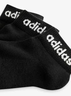 Noir - adidas Linear Chaussettes rembourré à la cheville 3 Lot