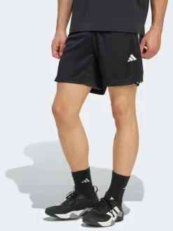 Noir - adidas Workout Essentials Base 3Rayures Shorts en piqué 7pouces