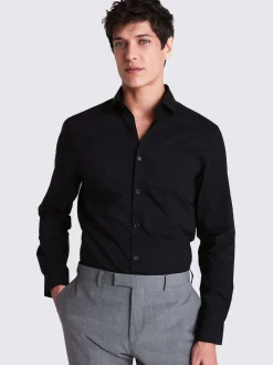 Noir - Ajusté - MOSS Chemise extensible