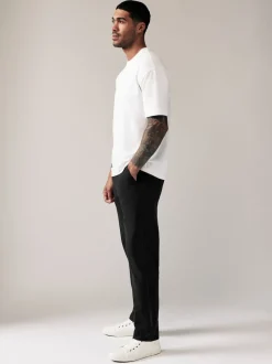 Noir - Ajustement droit - Pantalon chino stretch