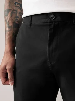 Noir - Ajustement droit - Pantalon chino stretch