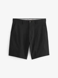 Noir - Ajustement droit - Short chino stretch