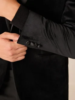 Noir - Ajustement régulier - Blazer en velours