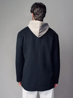 Noir - Ajustement régulier - Caban N.premium doux au toucher en laine