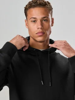 Noir - Ajustement régulier - Sweat-shirt à capuche en jersey riche en coton épais