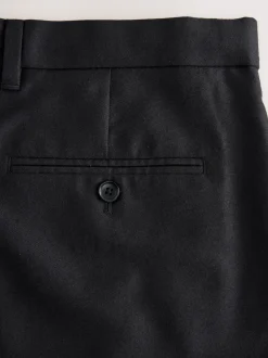 Noir - Ajustement régulier - Pantalons Signature en 100 % laine avec ceinture Motion Flex