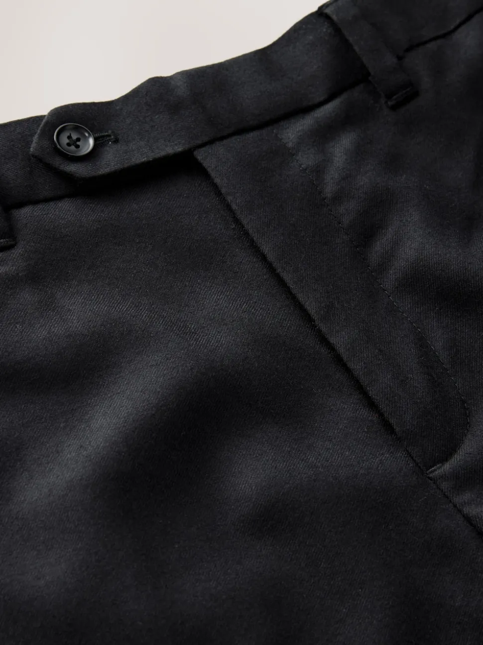 Noir - Ajustement régulier - Pantalons Signature en 100 % laine avec ceinture Motion Flex