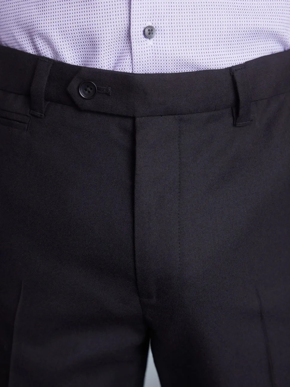 Noir - Ajustement régulier - Pantalons Signature en 100 % laine avec ceinture Motion Flex