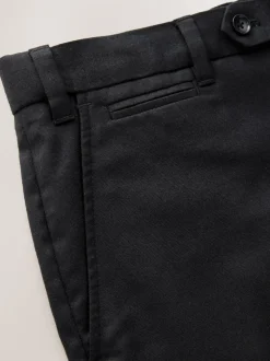 Noir - Ajustement régulier - Pantalons Signature en 100 % laine avec ceinture Motion Flex