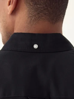 Noir - Ajustement régulier - Chemise Oxford à manches courtes