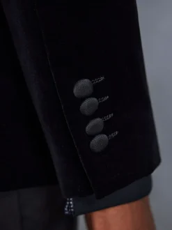 Noir - Ajustement régulier - Blazer Signature Pontoglio en velours italien