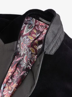Noir - Ajustement régulier - Blazer Signature Pontoglio en velours italien
