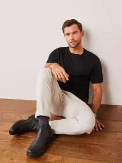 Noir - Ajustement régulier - T-shirt Essential Col rond en coton