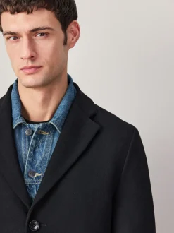 Noir - Ajustement régulier - Manteau Epsom en laine