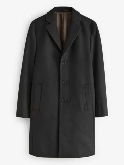 Noir - Ajustement régulier - Manteau Epsom en laine