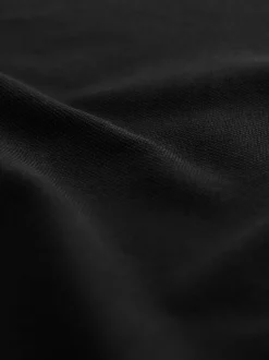 Noir - Ajustement régulier - Polo à manches longues en piqué