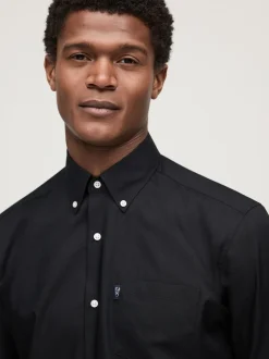 Noir - Ajustement régulier - Chemises Oxford boutonnées Easy Iron