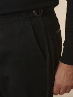 Noir - Ajustement régulier - Pantalon de smoking ajustable avec laine