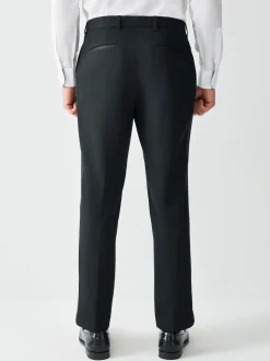 Noir - Ajustement régulier - Pantalon de smoking texturé avec détail de ruban adhésif