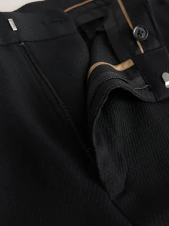 Noir - Ajustement régulier - Pantalon de smoking texturé avec détail de ruban adhésif