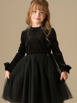 Noir - Angel & Rocket Robe Elsie Velvet en tulle
