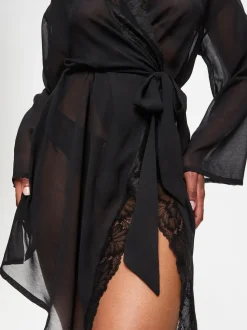 Noir - Ann Summers Peignoir en mousseline qui promet