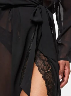 Noir - Ann Summers Peignoir en mousseline qui promet