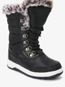 Noir - Après-skis doublés en fausse fourrure chaude et imperméables