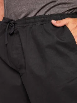 Noir - BadRhino Big & Tall Short extensible à taille élastiquée Chinos