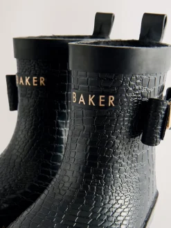 Noir - Baker by Ted Baker Bottes de bien-être doublées en fausse fourrure avec nœud pour fille