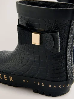 Noir - Baker by Ted Baker Bottes de bien-être doublées en fausse fourrure avec nœud pour fille