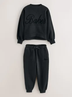 Noir - Baker by Ted Baker Ensemble 2 pièces à Imprimé floqué sweat carré et Joggings à poignets