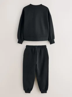 Noir - Baker by Ted Baker Ensemble 2 pièces à Imprimé floqué sweat carré et Joggings à poignets