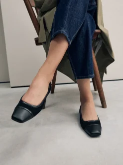 Noir - Ballerines à bout carré