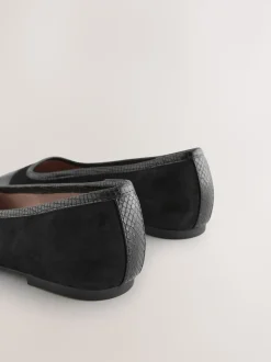 Noir - Ballerines à bout carré