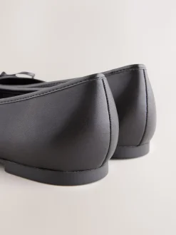 Noir - Ballerines en cuir à bout rond