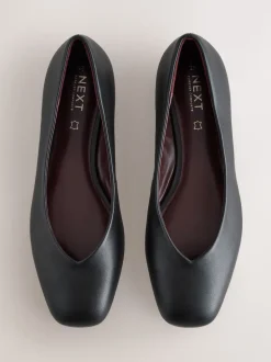 Noir - Ballerines Forever Comfort® en cuir à bout carré