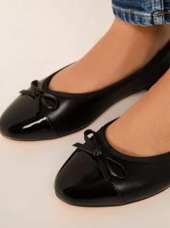Noir - Ballerines Lipsy vernies à bout ouvert