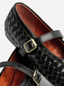 Noir - Ballerines tissées Linzi Daily avec boucle