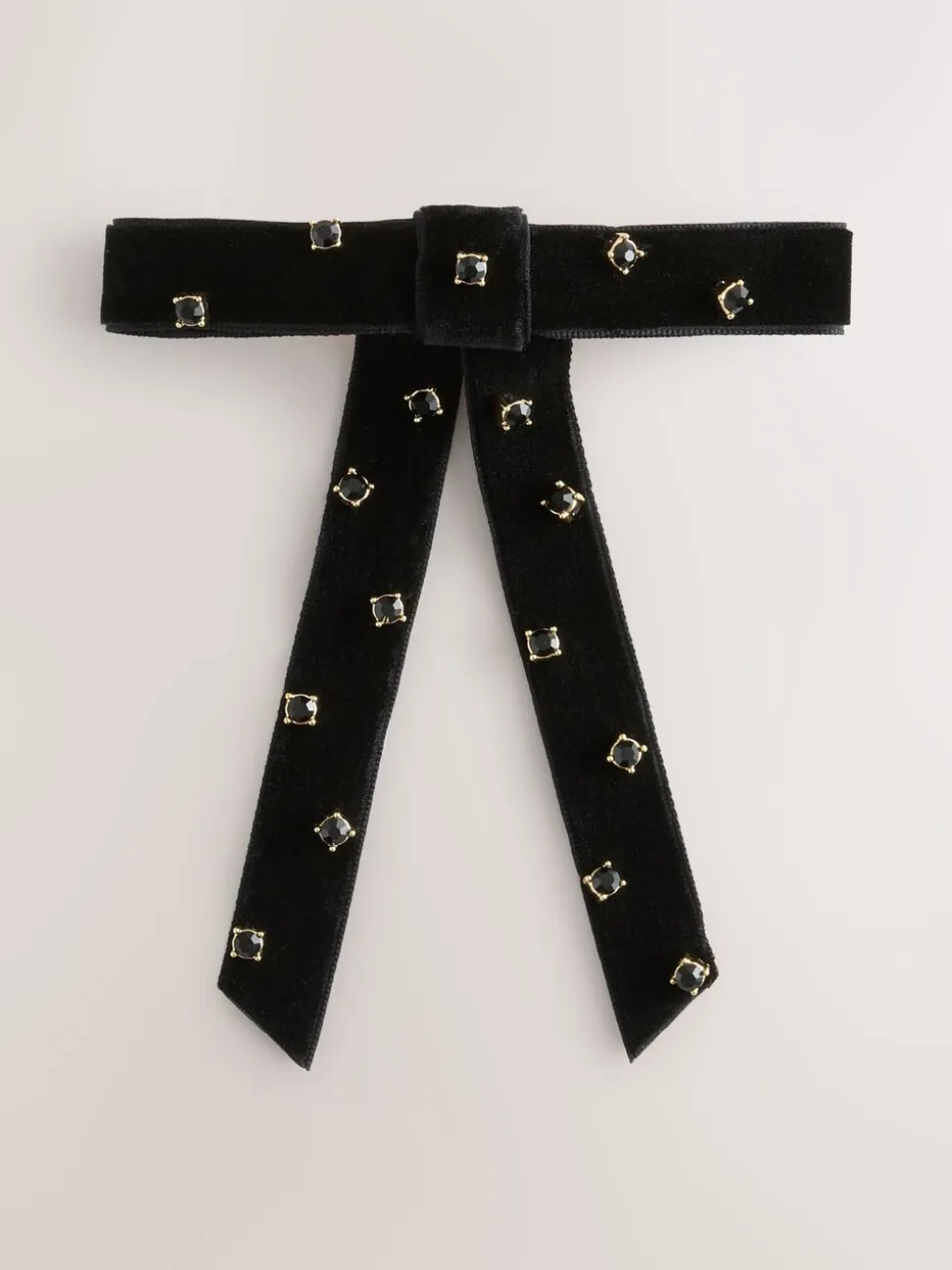 Noir - Barrette à cheveux en velours avec ornements d’un nœud