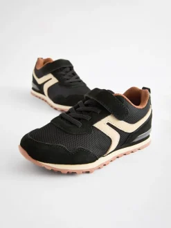 Noir - Baskets à lacets élastiques à une bride