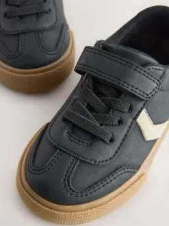 Noir - Baskets à lacets élastiques à fermeture tactile